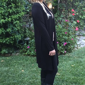 Plus Size Black Cardigan, Long Cardigan, Plus Size, Cardigan, Solid Black Cardigan, Maxi Cardigan, Plus size only image 4