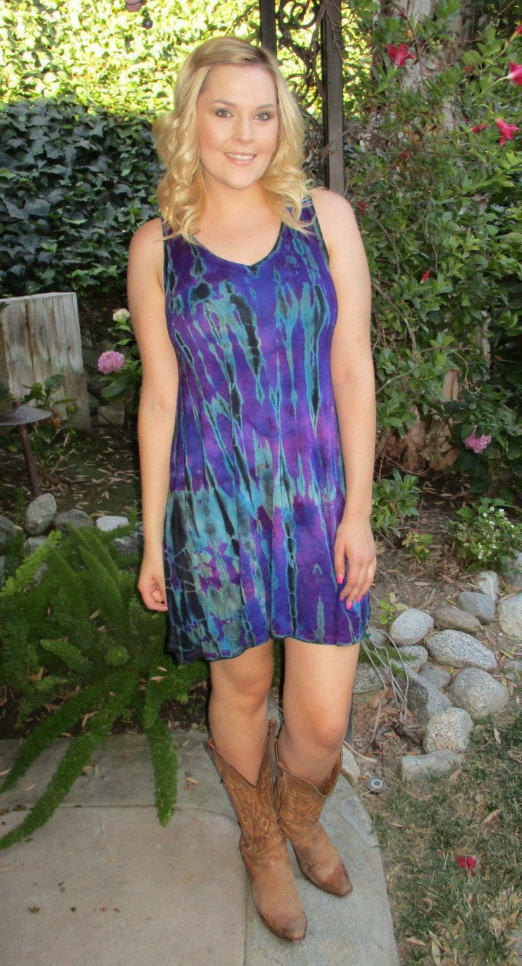 Plus Size Dress Tank Dress Tie Dye Plus sizes Cover Up | Etsy