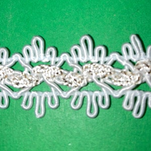 Antieke geweven 3/4&quot; afwerking, geweven afwerking, witgoud geweven afwerking, antieke kledingversieringen, metallic geweven afwerking 2 1/2 yds
