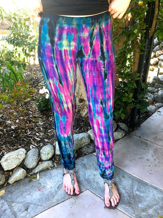 Tie Dye Pants, Boho Pants , Womens Legging, Funky Pants. Leggings