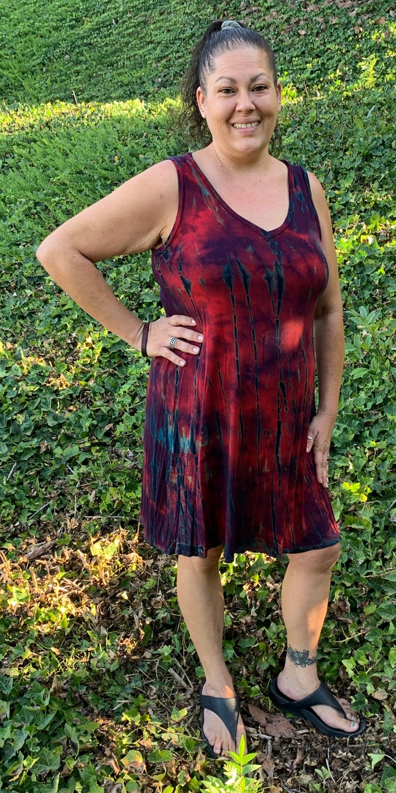 Plus Size Dress, Women's Plus Size Tank Dresses, V Neck Tank Dress, Plus  Size Tie Dye, Summer Dress, XL 2X 3xtie Dye Dress, Merlot W/black -   Canada