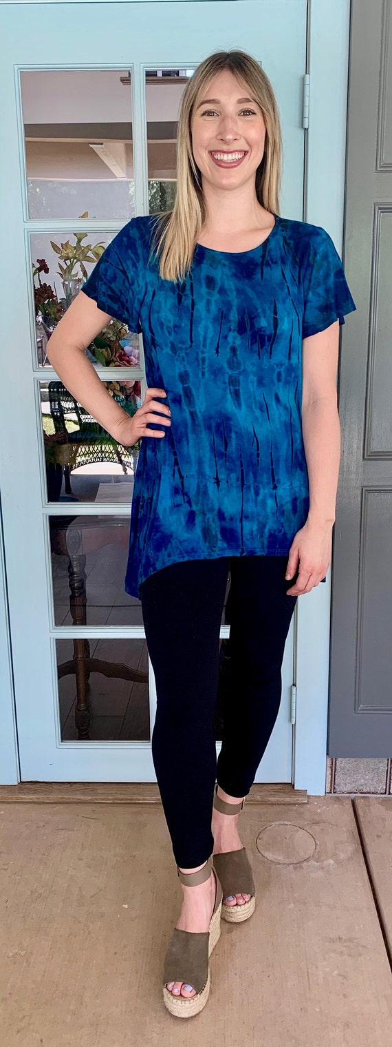 womens tie dye tunic top