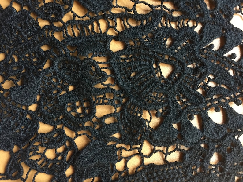 Lot of 3 Lace Insert, Black Lace Patch, Cotton Crochet Patch, Cotton ...