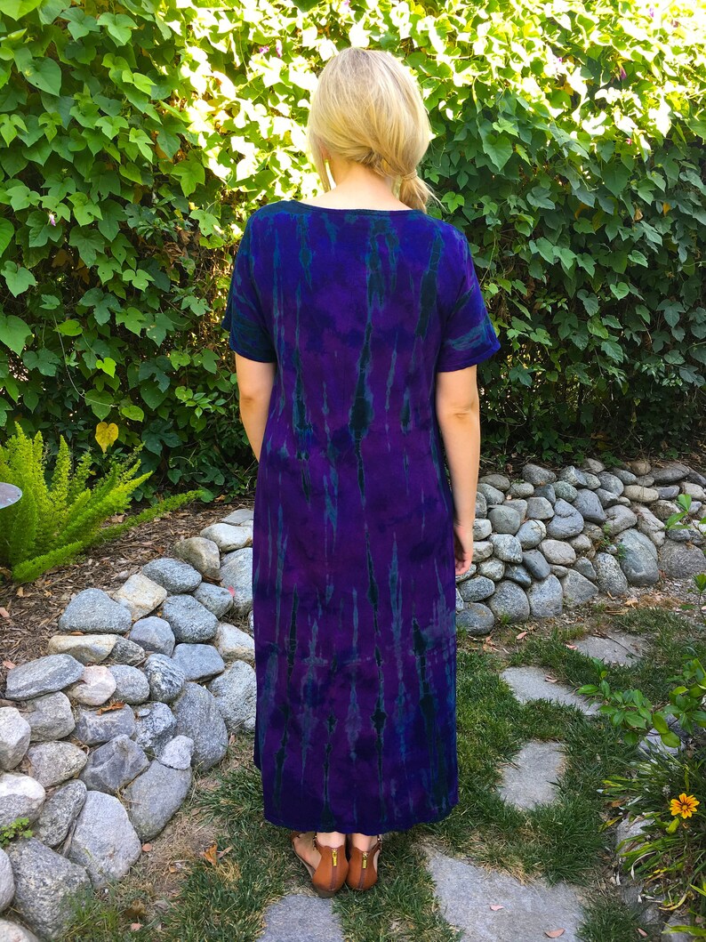 Cotton Dresses Tea Length Dress Tie Dye Dress Tshirt Dress Etsy