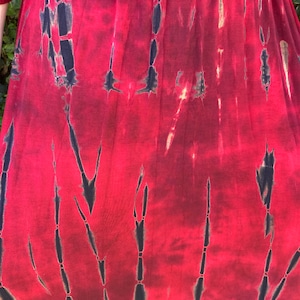 Maxi Dress, Tie Dye Maxi, Kimono Maxi Dress, Tie Dye Dress, Summer Maxi Dresses, Hippie Dresses, Dyed in Reds Black image 6