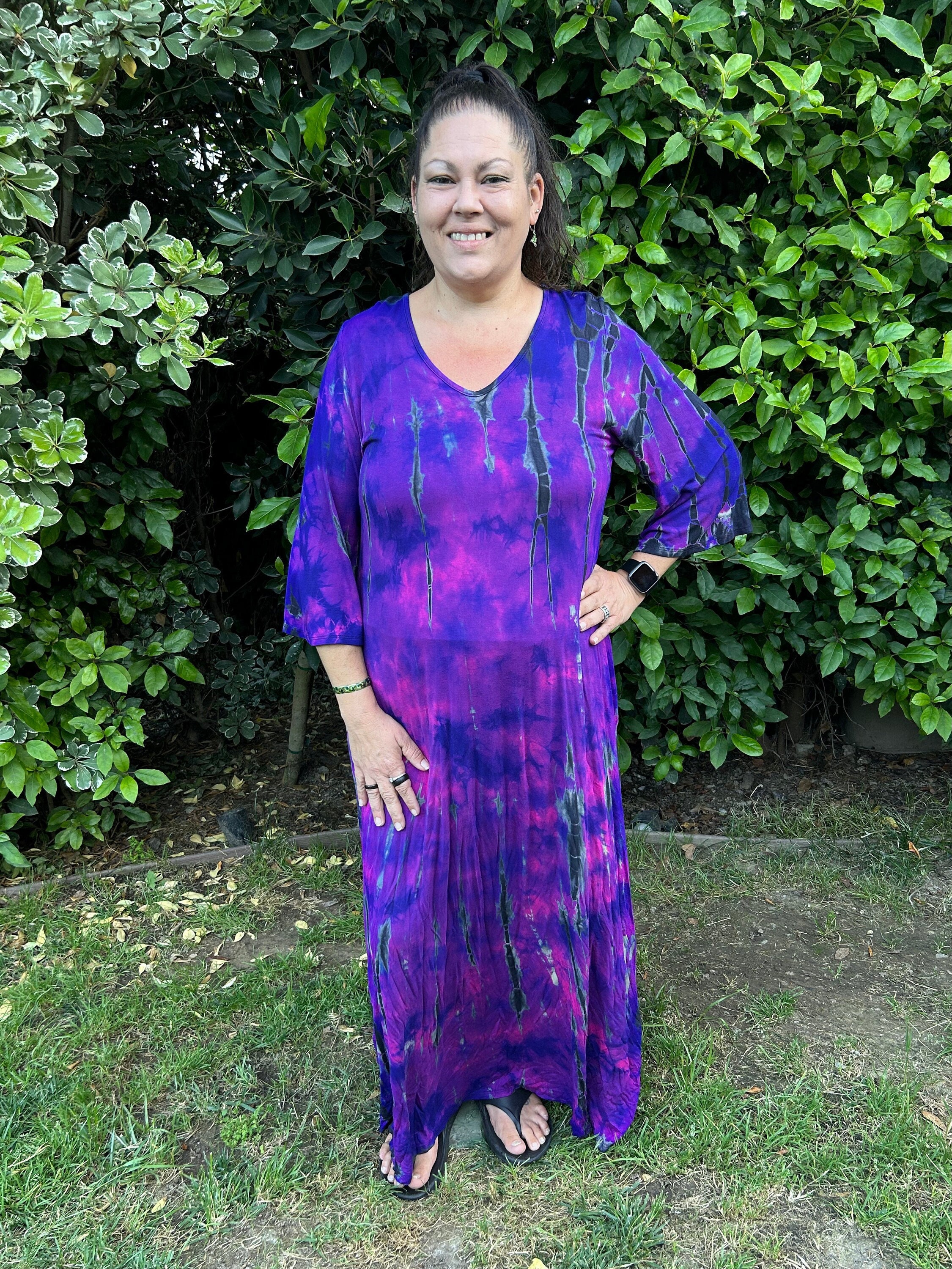 purple spring dress plus size Plus Size Formal Lace Satin Purple V Neck Long Sleeve Split See Through Maxi Dresses