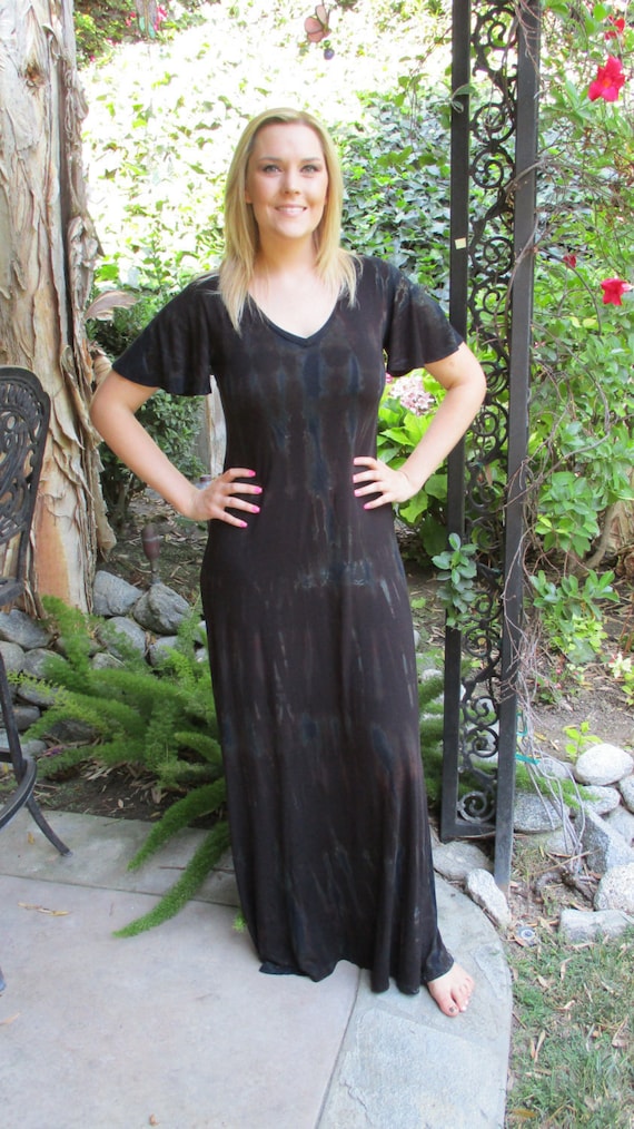 long black jersey dress ASHLEYlauren 11693 Jersey Gown with Open Back main image 1