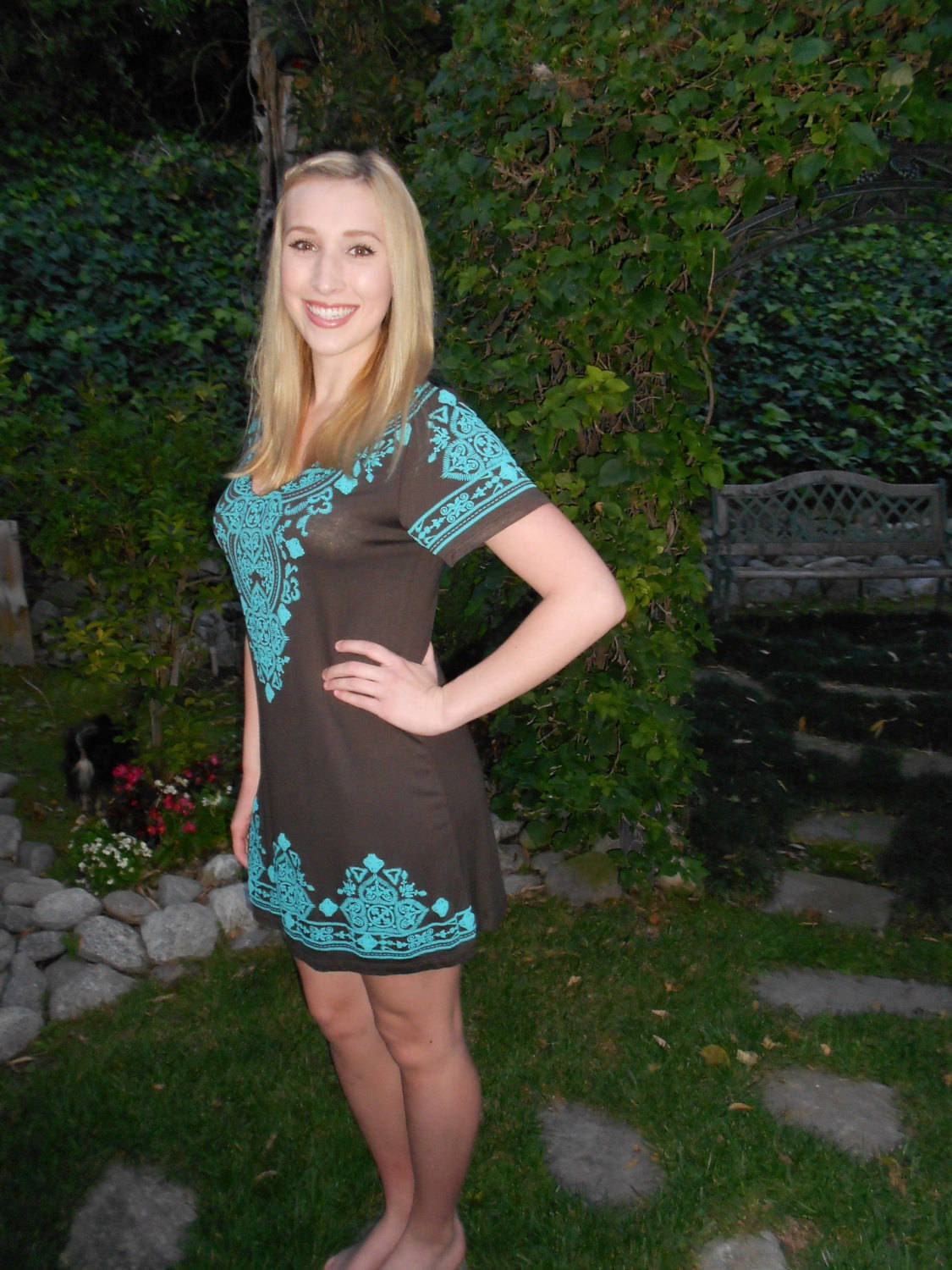 turquoise and brown maxi dress Cleo Maxi Dress, green by Lavender Brown main image 1