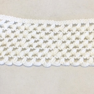 2&quot; Lace Trim, White Lace Trim, 1 Scalloped Edge, 13 yard lot, Perfect Edge Trim, White Cotton lace trim, White Cotton Crochet Lace Trim