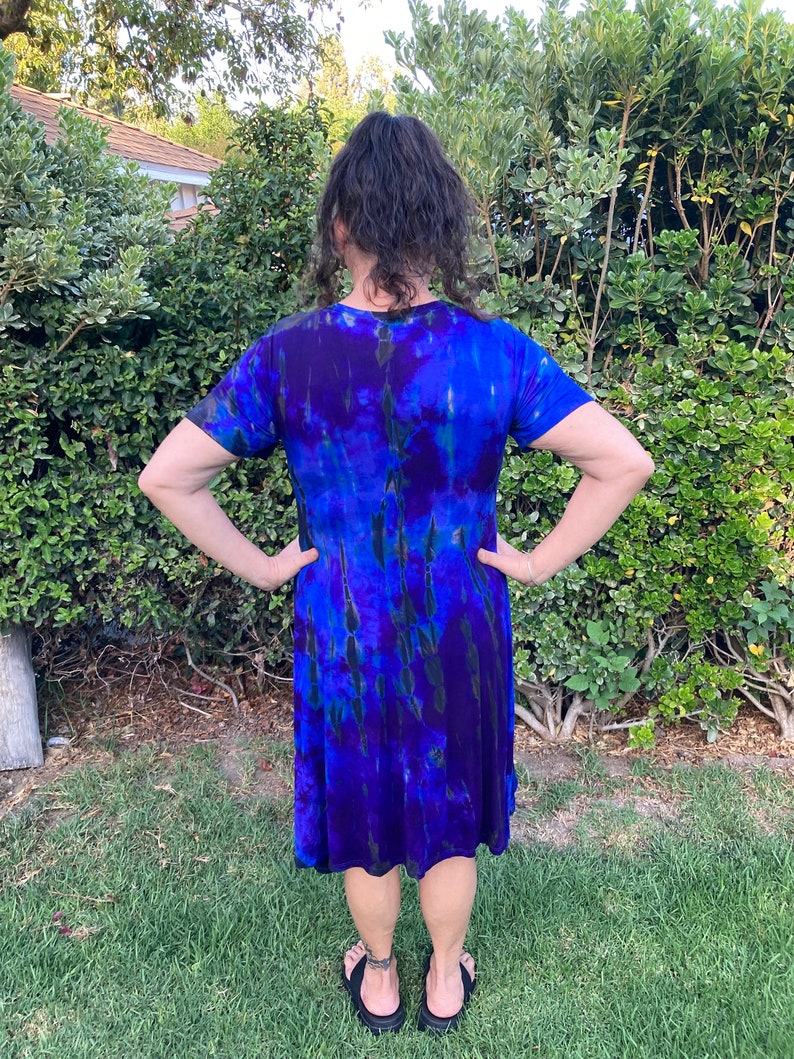 Plus Size Tie Dye Dress Tea Length Dress Womens Plus Dress Etsy