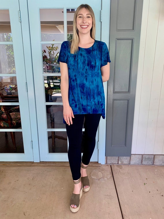 womens tie dye tunic top