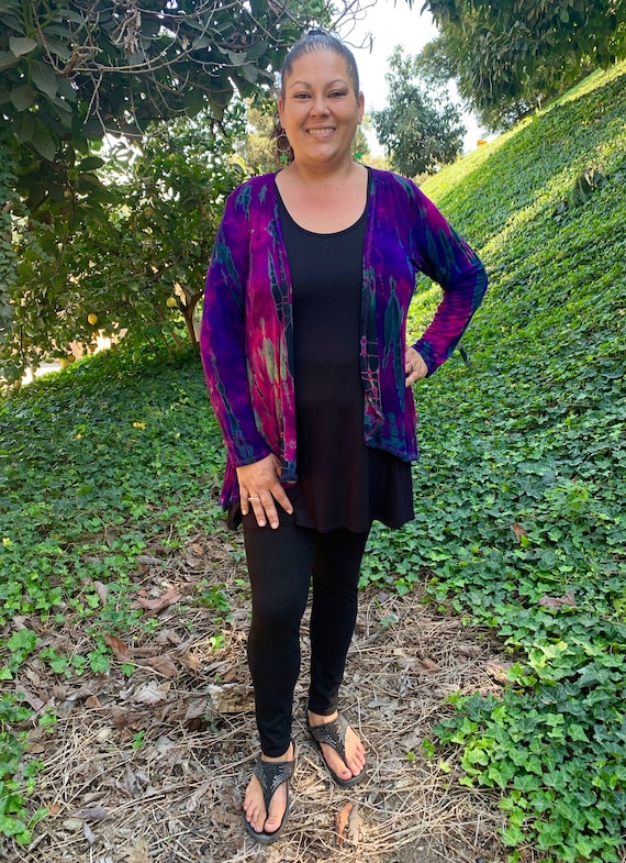 Tie dye cardigan plus size sale