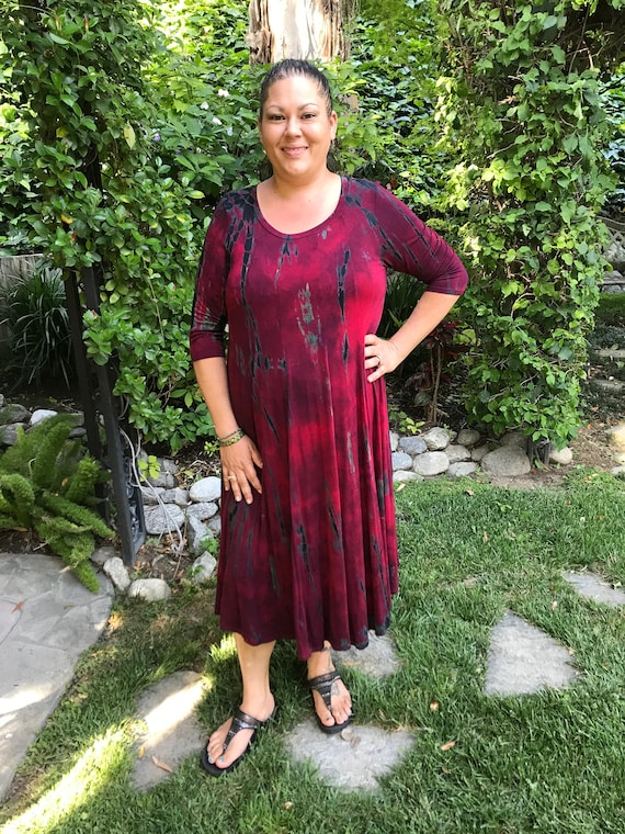 strapless open back dress Plus Size double Ruffled Sleeves Pleated Flare Midi Dresses Made In USA main image 0