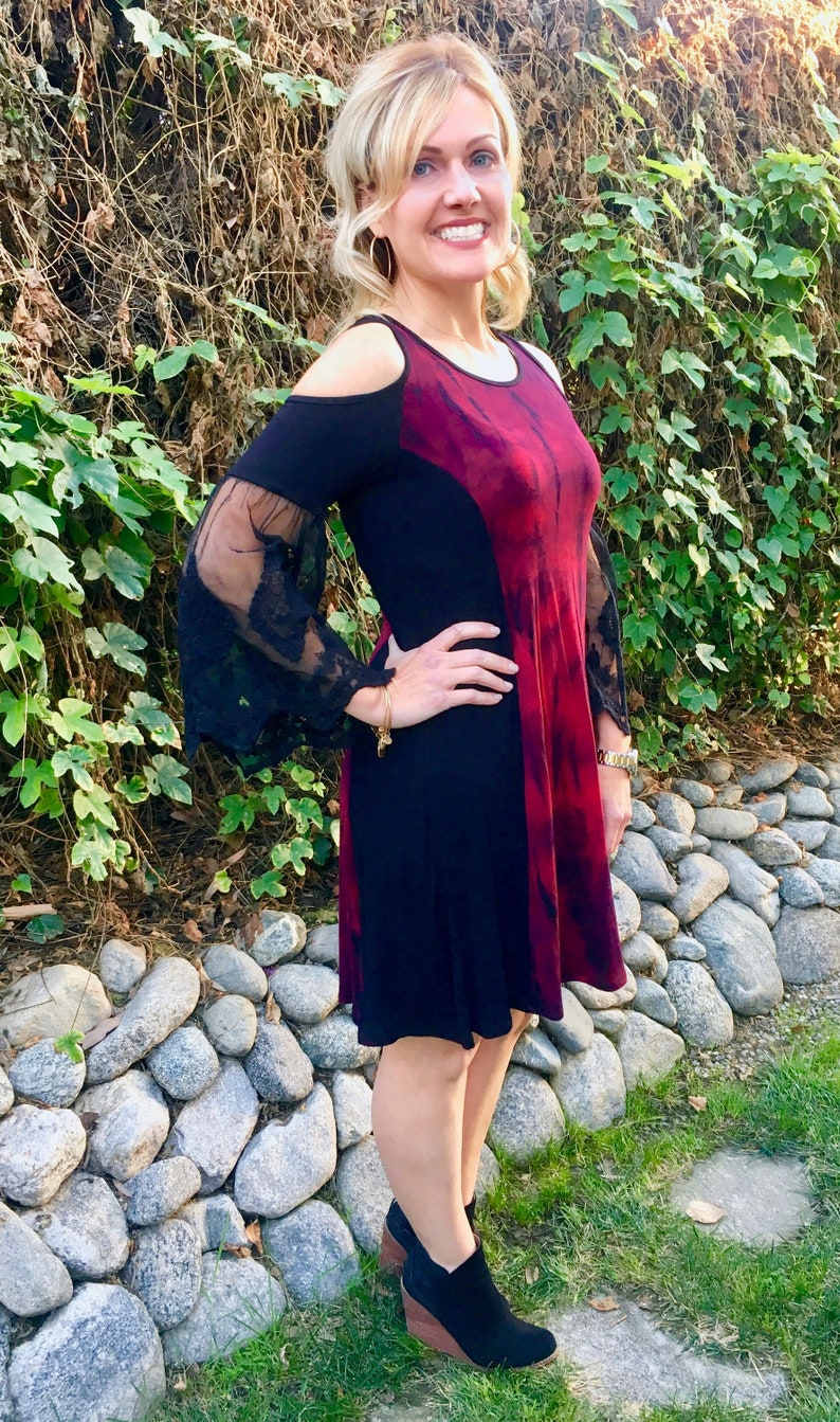 Plus Size Dress Tie Dye Dress Plus Size Clothing Black Lace Etsy
