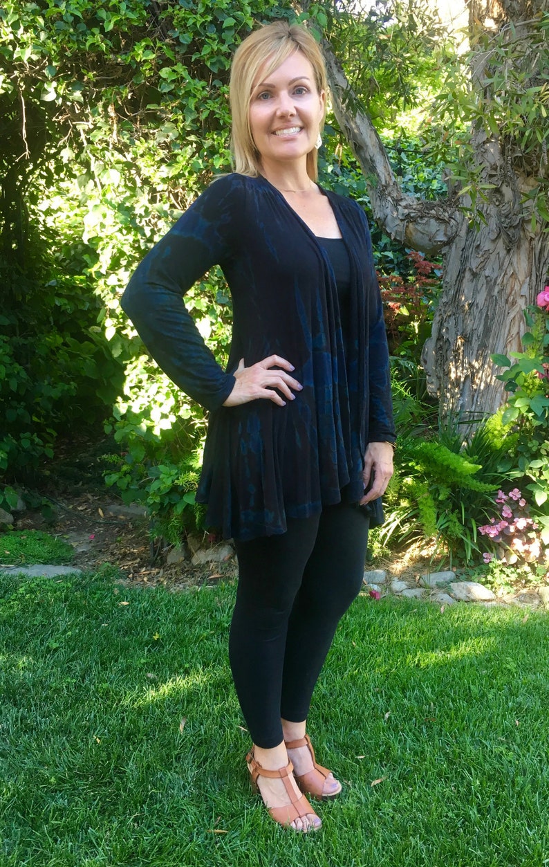Panel Cardigan Plus Size Summer Fashion Plus Size Cardigan SM LXL Plus Tie Dye Plus Size Clothing Dyed Black Marble