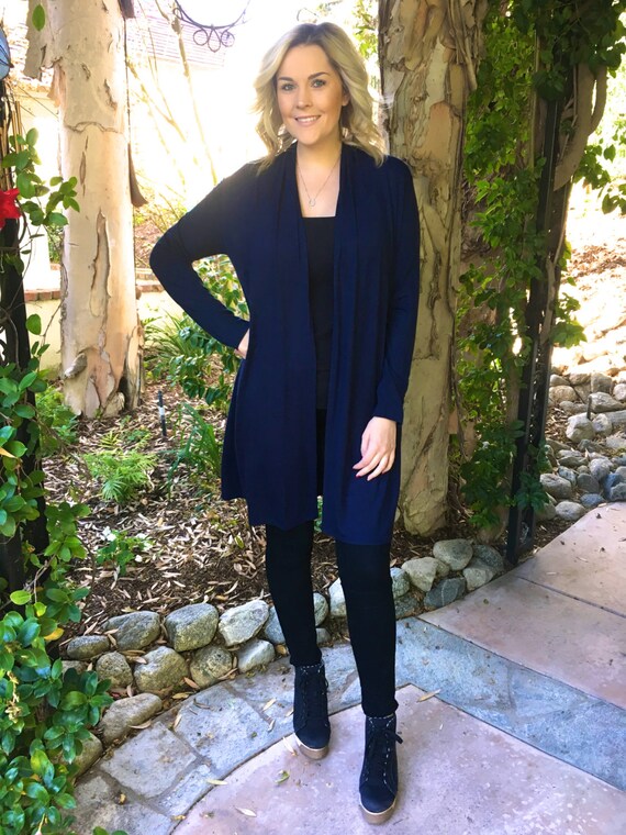 navy maxi cardigan