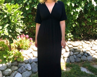 Black Maxi Dress, Black Maxi, Kimono Style Dress, Summer Maxi Dress, Dresses, Maxi, Solid S M