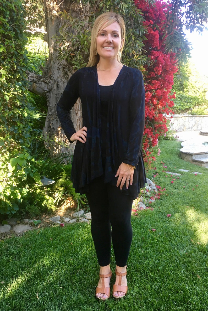 Panel Cardigan Plus Size Summer Fashion Plus Size Cardigan SM LXL Plus Tie Dye Plus Size Clothing Dyed Black Marble