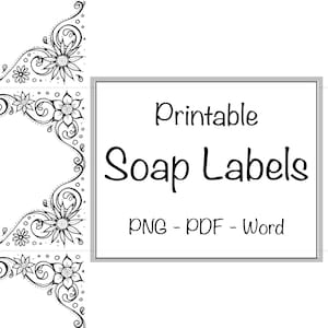 Soap Labels Flower Editable Printable Flowers Label Pretty Organic Vintage Custom Band Handmade Hand Drawn Soap Candle Container Cosmetic