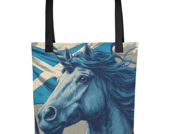 Ein Einhorn Schottische Tasche - Blue Saltire Mythical Art Shopper