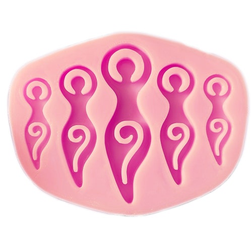 Silicone Mould Resin Goddess Symbol Wiccan Spiral Feminine Witch Moon Triple Female Earrings Jewellery Keyring