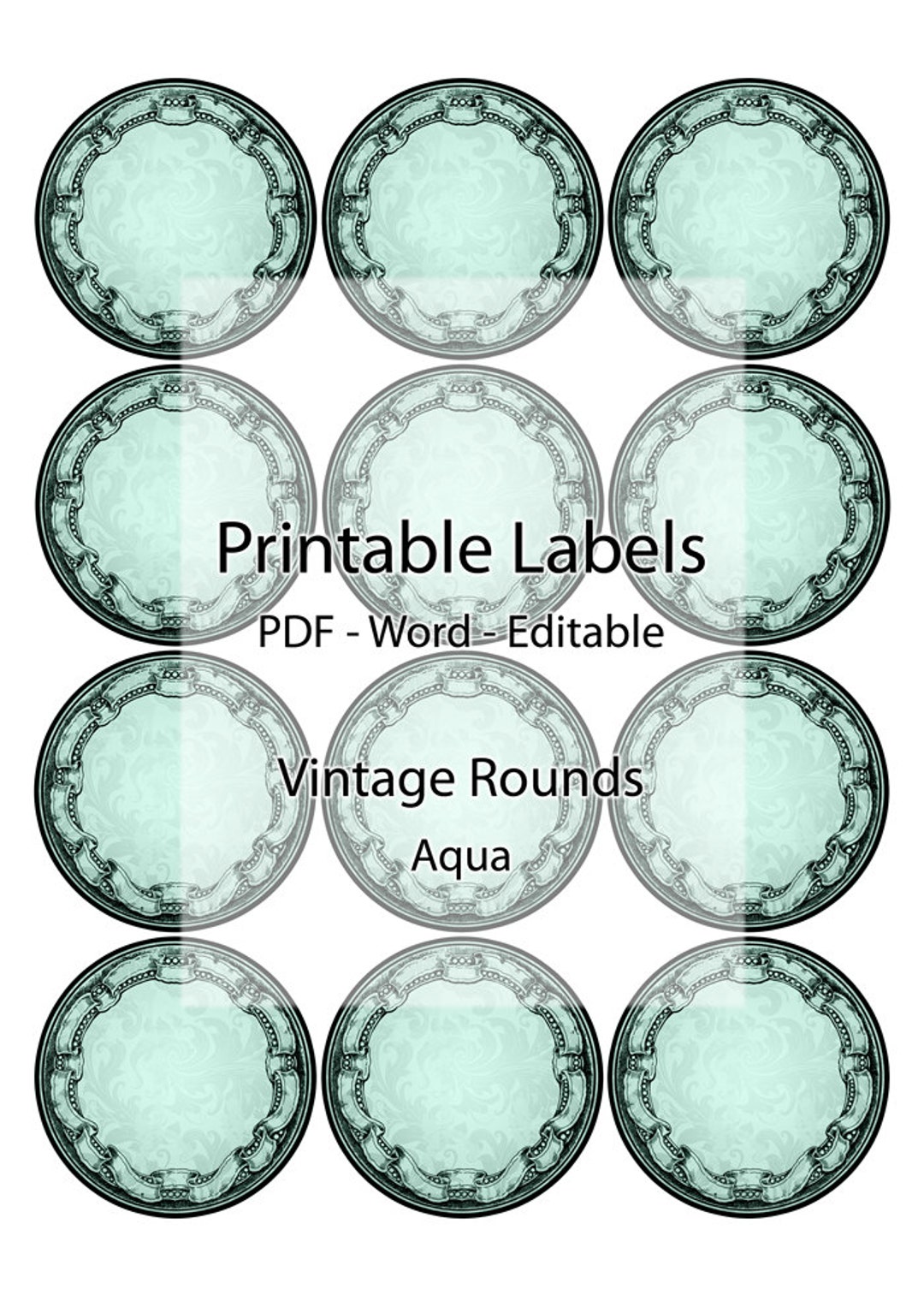 Round Labels Jar Container Printable Editable Label Digital Stickers ...