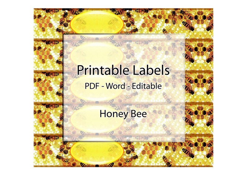 Soap Labels Printable Editable Label Honey Bee Honeycomb | Etsy