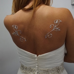 Wedding Dress Jewelry, Flower Tattoo, Lily Tattoo, Body Jewelry, CLVJ-10