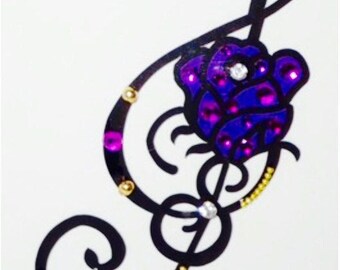 Rose Tattoo, Music Note, Temporary Tattoo, Halloween Costume Jewelry, Body Art, Large size, SHDJ-7