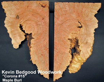 Sculpture Corona 15, Turned wood, Lathe Sculpted Artwork, Wall Hanging, Wall Art