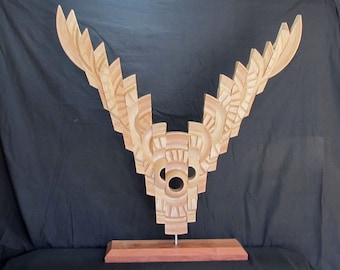 sculpture free standing wood "Greek Comedy" wood carved turned lathe