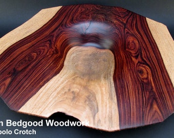 Bowl turned wood, Cocobolo Crotch, Rosewood