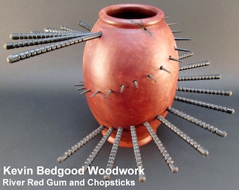 Sculpture Helix 1, Turned Wood, Lathe Sculpted artwork, Dynamic Sculpture