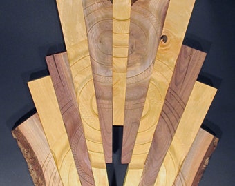 Sculpture Walking the path, Turned wood, Lathe Sculpted Artwork, Wall Hanging, Wall Art, wood art