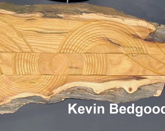 Sculpture Turned wood, "Slipstream", wall hanging