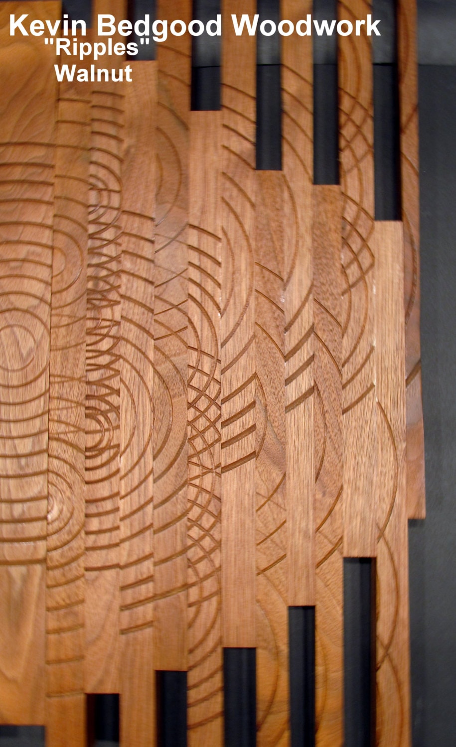 Sculpture Ripples, Turned wood, Lathe Sculpted Artwork, Wall Hanging