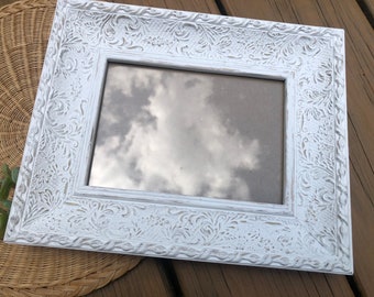 Ornate White Frame, 5x7, white frame, farmhouse, cottage, gallery wall, Home Decor, gift, for her, painted frame, CB10