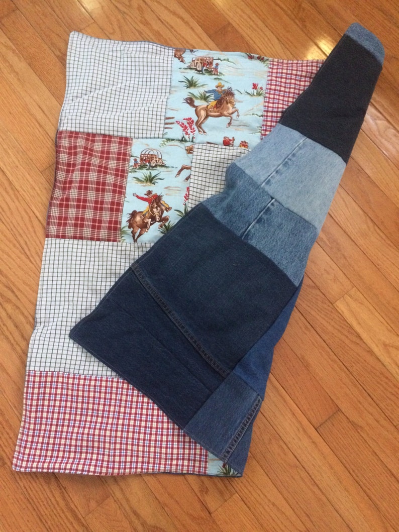 Blue Jean Cowboy Lap Blanket / Car Seat Stroller Blanket / Etsy
