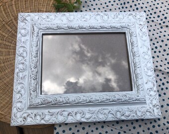 Ornate White Frame, 5x7, white frame, farmhouse, cottage, gallery wall, Home Decor, gift, for her, painted frame, CB10