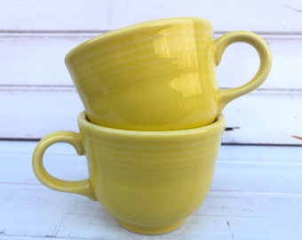 Fiesta FiestaWare tea cups yellow coffee mug vintage mid century cottagecore farmhouse, 033