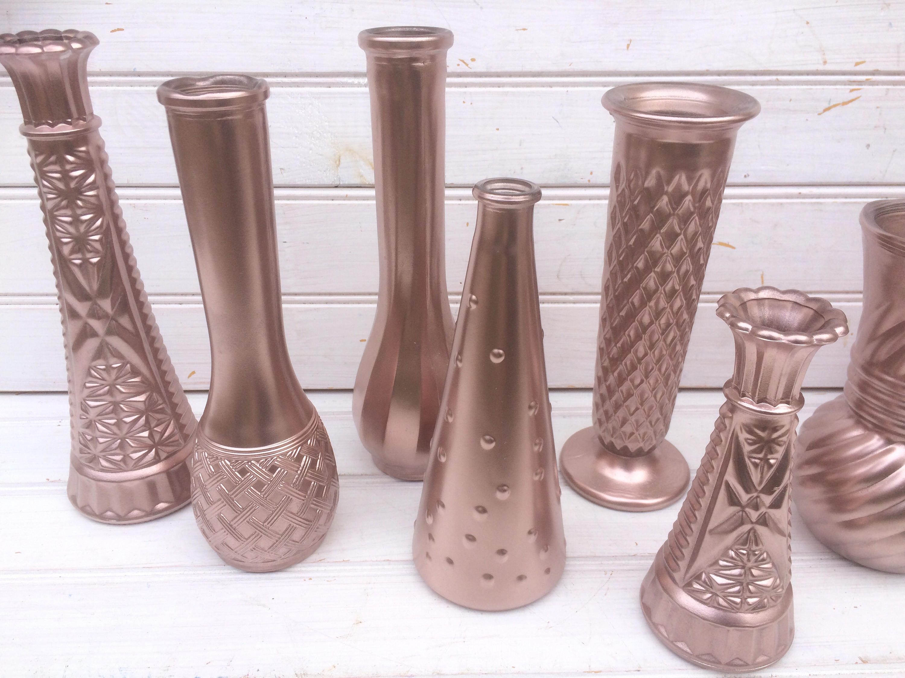 Rose Gold Vases Painted Wedding Vase Home Decor Table Etsy
