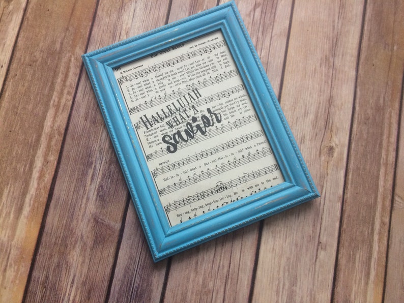 Church Music Framed Hymn Page Hallelujah What A Savior 084.1 Home Decor Our Great Savior