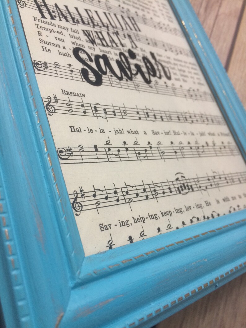 Church Music Framed Hymn Page Hallelujah What A Savior 084.1 Home Decor Our Great Savior