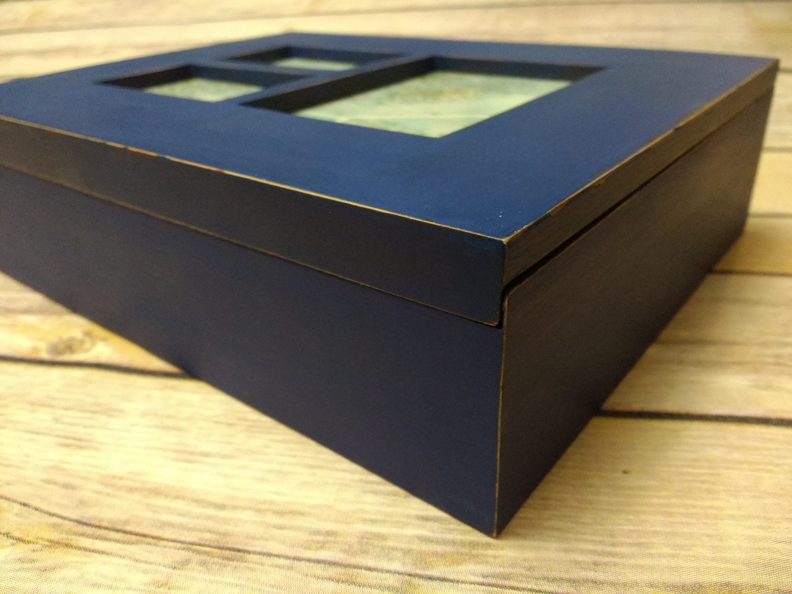Jewelry Box Navy Blue Jewelry Box / Map Photo Box / Jewelry Etsy