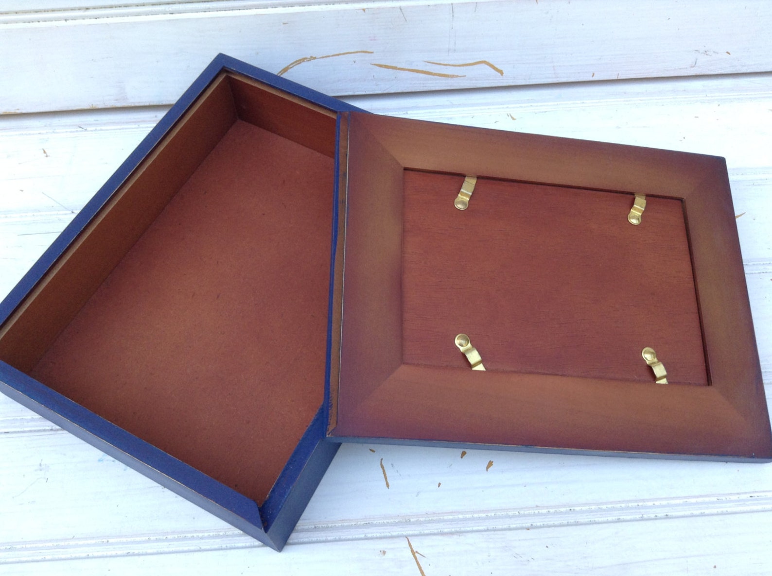 Jewelry Box Navy Blue Jewelry Box / Map Photo Box / Jewelry Etsy