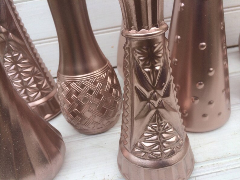 Rose Gold Vases Painted Wedding Vase Home Decor Table Etsy