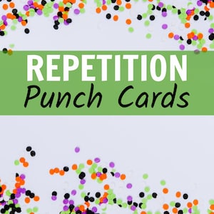 Repetition Punch Cards, Reward Card, Motivation, Chore Cards, Task Cards, Practice Cards, Reading Tracker, Homeschool, Homeschooling