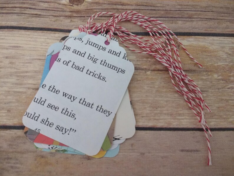 Children's Book Tags Book Page Gift Tags Upcycled Book Etsy