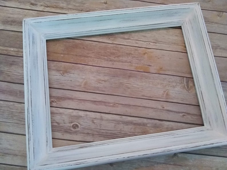 Large Frame White 16x18 Upcycled Painted Frames Gallery Wall Home Decor Farmhouse Distressed Chunky Thick