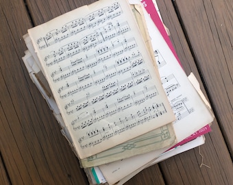 Vintage sheet music, sheet music lot, crafting papers, decoupage papers, old sheet music, paper for crafts, CB81